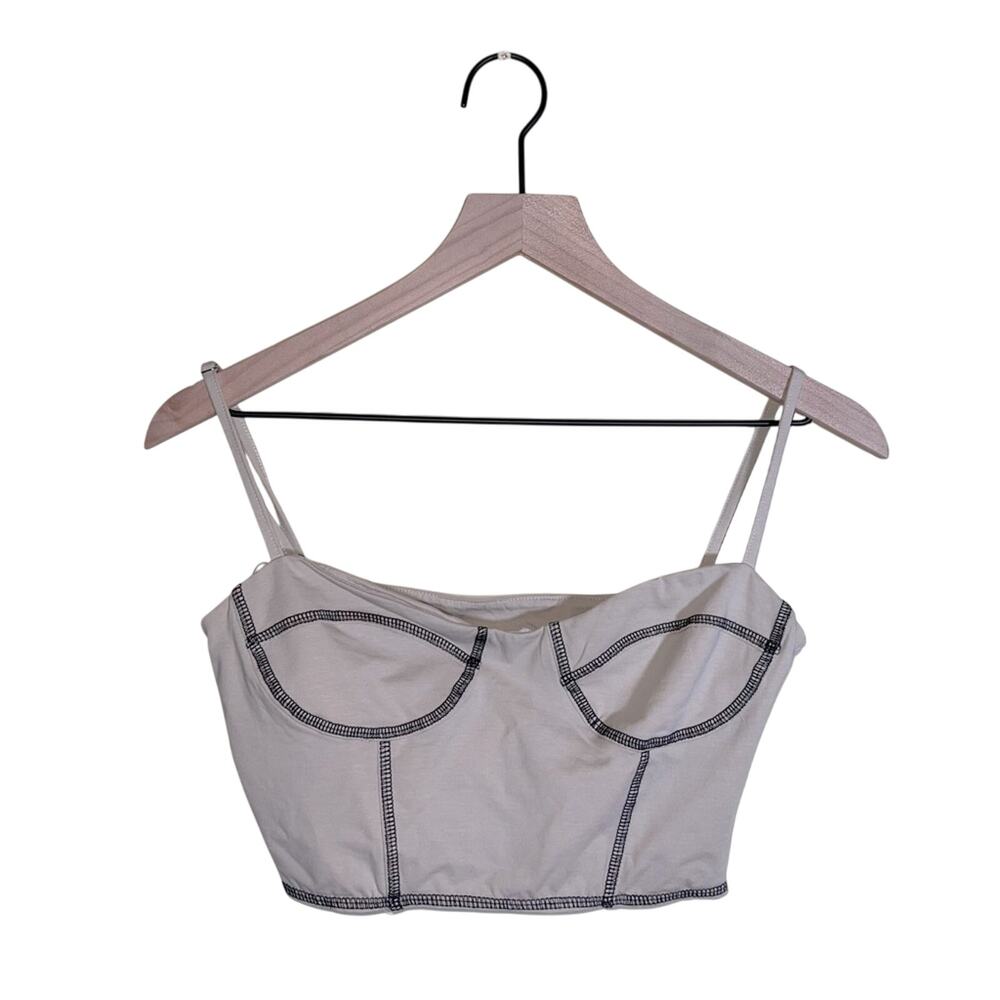 PRINCESS POLLY festival party nude corset top with exposed stitching 6